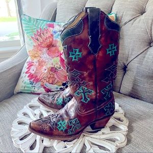 Corral Cross Western Cowboy Boots Women’s 7